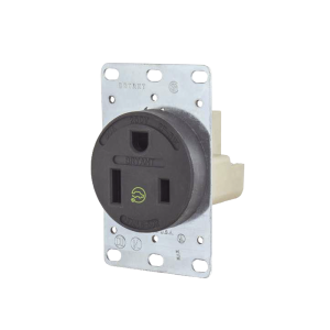Receptáculo Individual de 50 A 250 V /  2 Polos 3 Hilos/ Nema 6- 50 R / Color Negro/ Grado Industrial-Comercial.