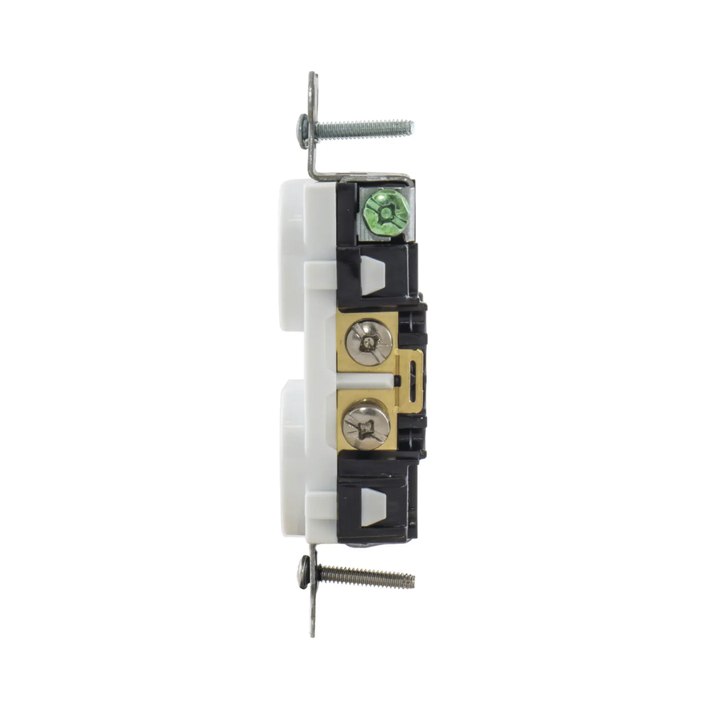 Contacto Dúplex 20 A, 125 V, 2 Polos, 3 Hilos, Cableado Posterior y Lateral, Color Blanco (Nema 5-20R). - Imagen 4