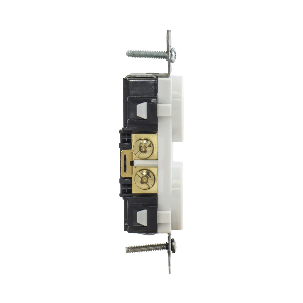 Contacto Dúplex 20 A, 125 V, 2 Polos, 3 Hilos, Cableado Posterior y Lateral, Color Blanco (Nema 5-20R). - Imagen 3