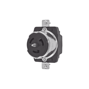 Receptáculo Trifásico con Bloqueo de Media Vuelta / 50 A 250 VCA / 3 Polos 4 Hilos / Grado Industrial / Color Negro.