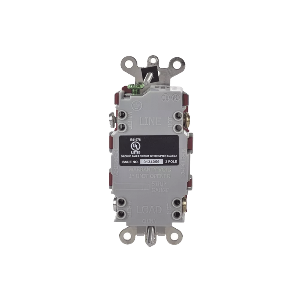 Contacto de Auto-verificación GFCI de 15 A 125 V 2 Polos/ Resistente a Manipulaciones y Intemperie / Color Rojo / Nema 5-15R / Grado Industrial. - Imagen 2