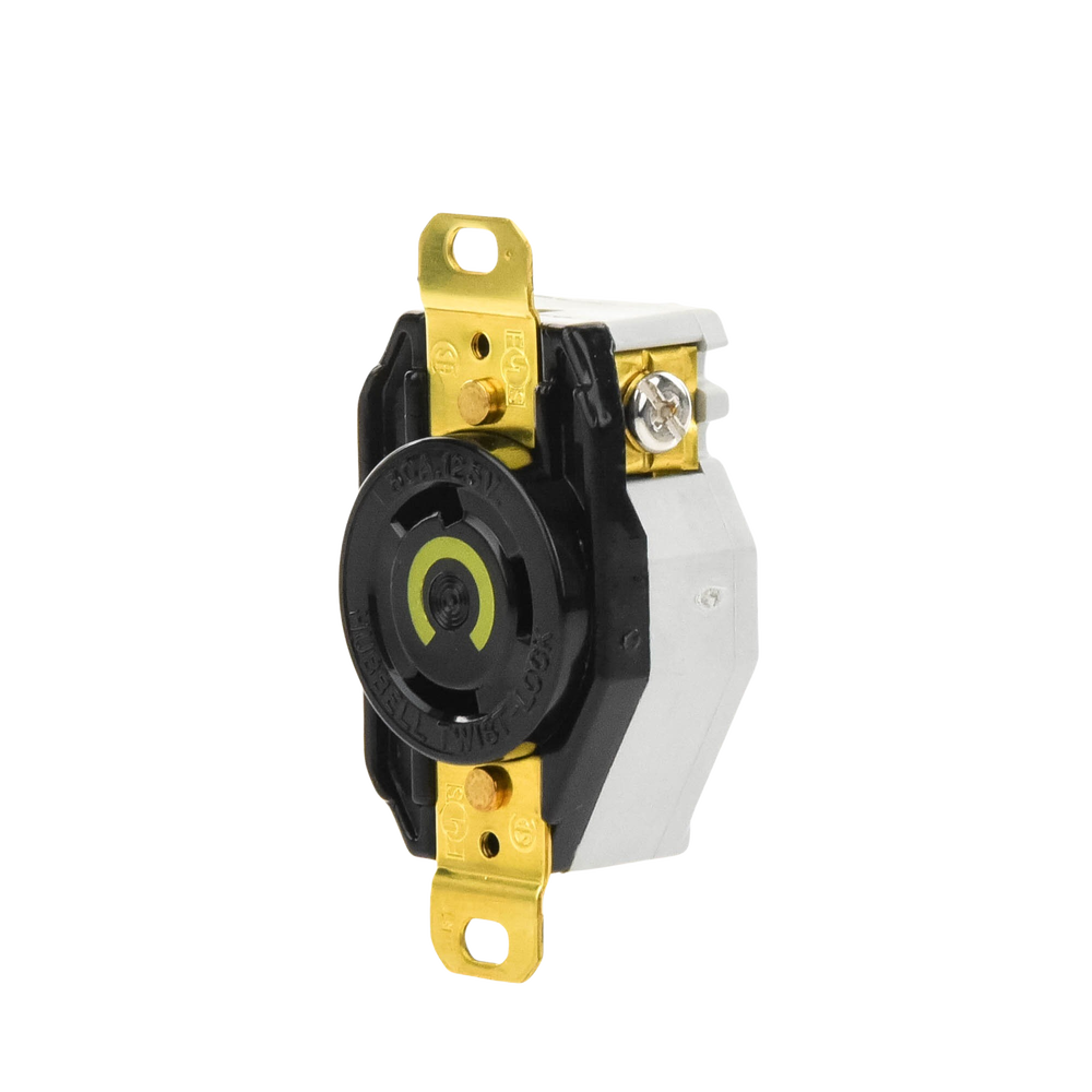 Recept?culo de Media Vuelta Industrial 30 A 125 V CA 2 Polos 3 Hilos (Nema L5-30R) Color Negro - Imagen 4