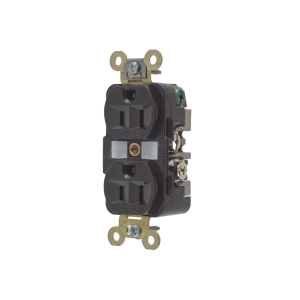 Contacto Dúplex 15 A 125 V / 2 Polos 3 Hilos/ Color Negro / Nema 5-15R / Grado Industrial.