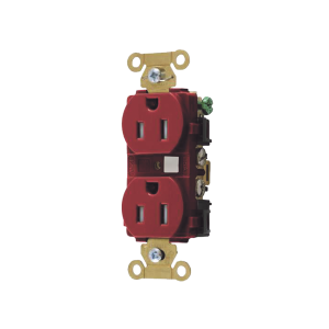 Contacto Duplex 15 A 125 V / A Prueba de Manipulaciones / Nema 5-15R / Color Rojo.