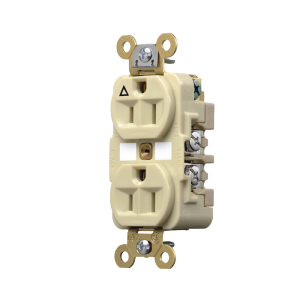 Contacto Dúplex Conexión a Tierra Aislada 15A 125V/ 2 Polos 3 Hilos/ Color Marfil/ Nema 5-15R/ Grado Industrial.