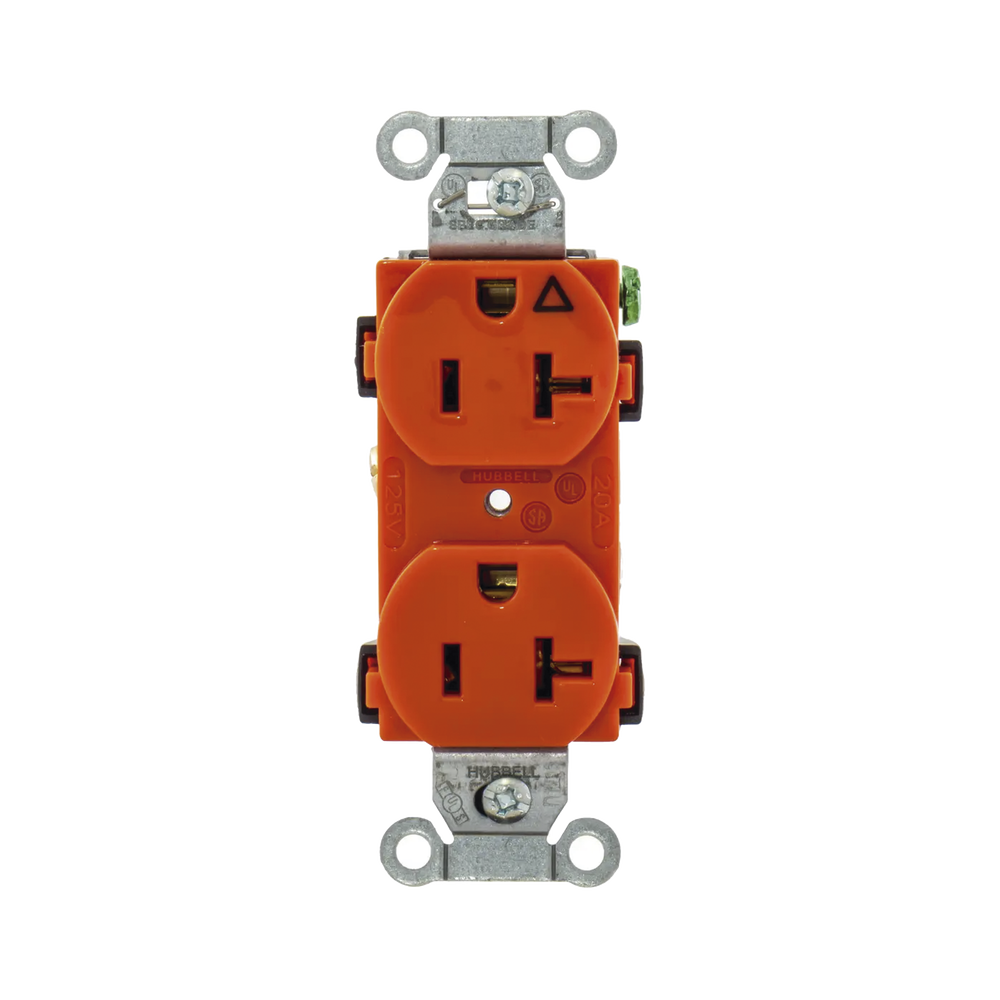 Contacto Dúplex Conexión a Tierra Aislada/ 20 A 125 V/ 2 polos 3 Hilos/ Color naranja/ Nema 5- 20R/ Grado Comercial. - Image 4