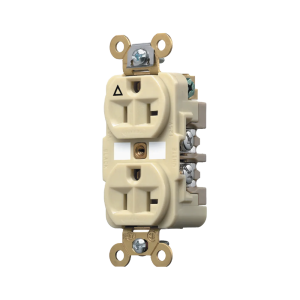 Contacto Dúplex Conexión a Tierra Aislada/ 20 A 125 V/ 2 polos 3 Hilos/ Color Marfil/ Nema 5- 20R/ Grado Industrial.