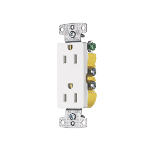 Contacto Duplex Decorador 15A 125V, 2 Polos, 3 Hilos, Color  Blanco (Nema5-15R).