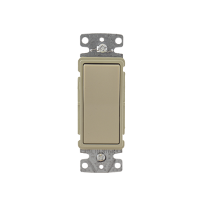 Interruptor Unipolar Residencial 15 A 120-277 V / Cableado Lateral y Trasero / Color Marfil.