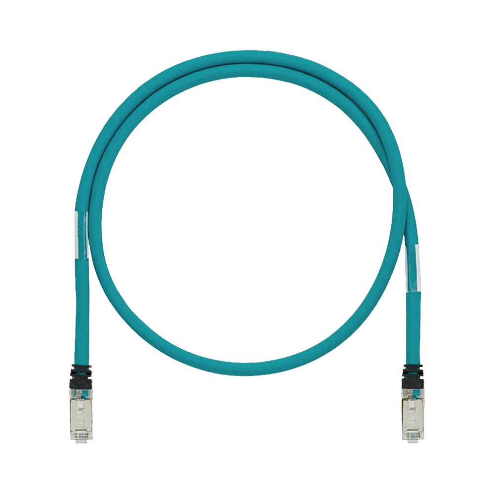 Patch Cord Cat5e de Grado Industrial 600V, Blindado SF/UTP, Calibre 24 AWG, Color Aqua, 15 Metros (49.21 Pies)