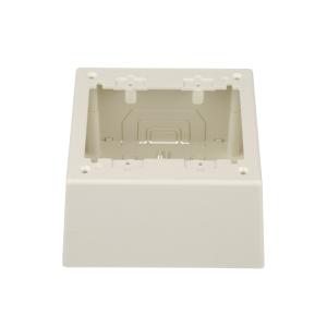 Caja de Pared Superficial Doble, con Divisor Opcional, Uso Universal con Placas de Pared, Color Blanco Mate