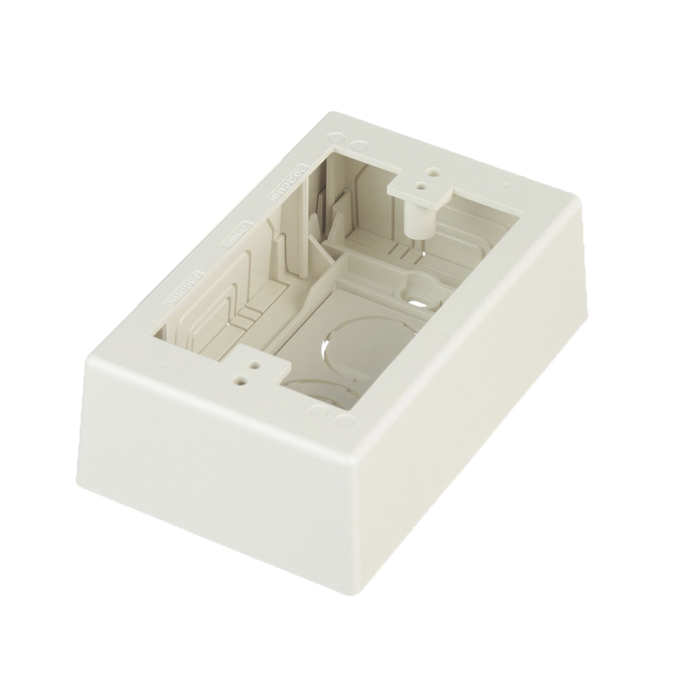 Caja de Pared Superficial, Uso Universal con Placas de Pared, con Cinta Adhesiva, Color Blanco Mate