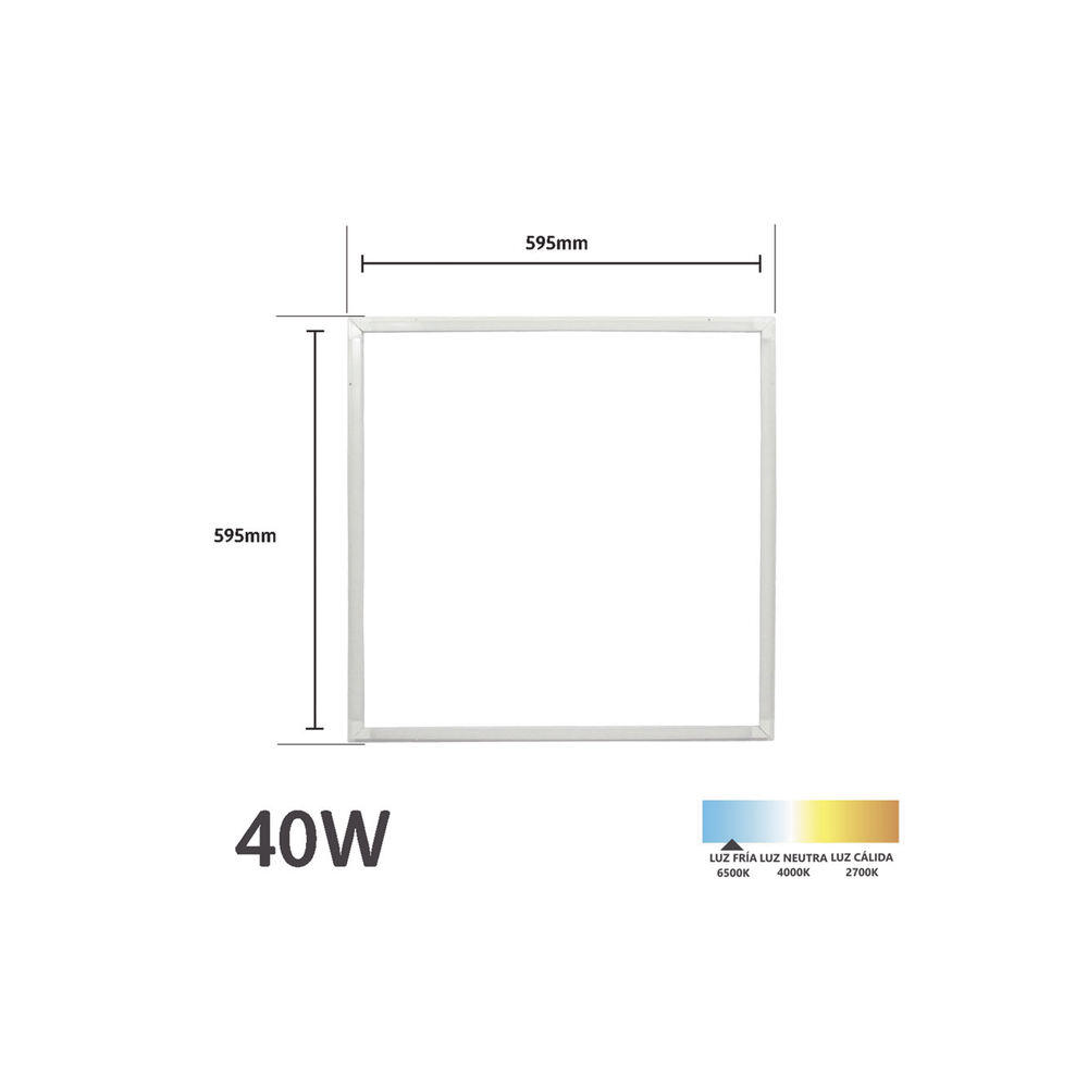 Marco LED Luminoso / 595 x 595 mm / 127 Vca~60Hz / Luz Blanca 6 500 K / 3 000 lm. - Image 4