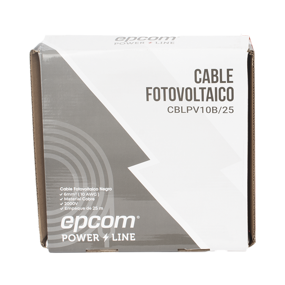Kit de 2 rollos de 25 metros de cable fotovoltaico de cobre, rojo y negro, calibre 10 AWG (6mm²), Tipo PV, 1000/2000 V y 120°C. - Image 2