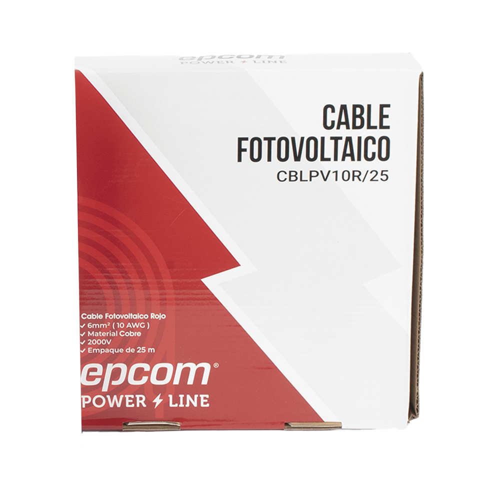Kit de 2 rollos de 25 metros de cable fotovoltaico de cobre, rojo y negro, calibre 10 AWG (6mm²), Tipo PV, 1000/2000 V y 120°C. - Image 3