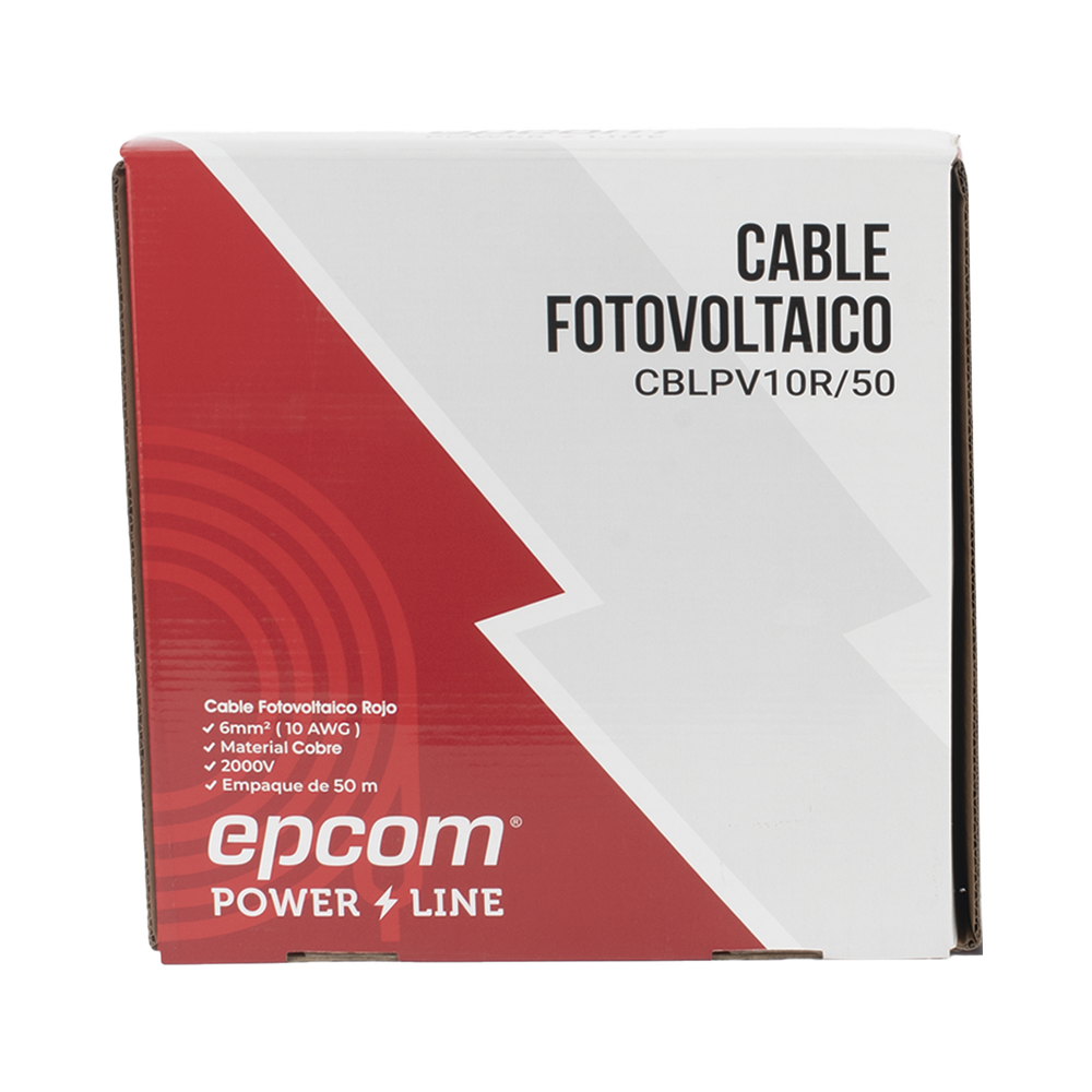 Kit de 2 rollos de 50 metros de cable fotovoltaico de cobre, rojo y negro, calibre 10 AWG (6mm²), Tipo PV, 1000/2000 V y 120°C. - Image 2