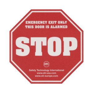 Etiqueta de advertencia "Puerta con alarma" EXIT STOPPER® STI-6400