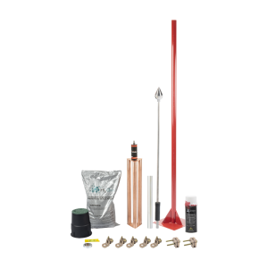 Kit Pararrayo con Punta en Aluminio con Accesorios para Protección de Diámetro de 160 m.