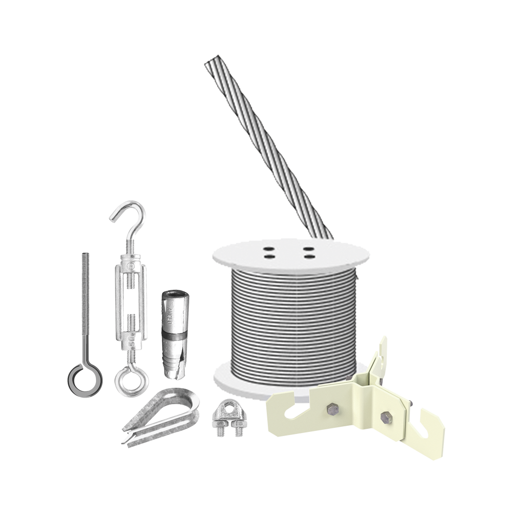 Kit de Sujeción de Mástil de 3 Metros a Piso de Concreto.
