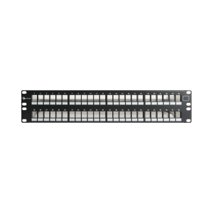 Patch Panel UTP Keystone de 48 Puertos Modular (Vac?o), Plano, 2UR, Compatible con Jacks Keystone UTP Z-MAX y MAX