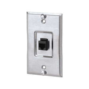 Placa de Pared Telefónica, Salida de 1 Puerto Keystone, Con Jack Cat5e Estilo TP, de Acero Inoxidable