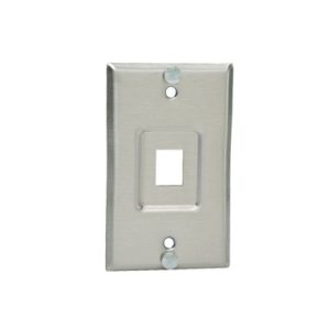Placa de Pared Telef?nica, Salida de 1 Puerto Keystone, de Acero Inoxidable