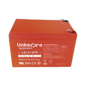 Batería 12 V / 12 Ah / UL / Tecnología AGM / Vida útil promedio de 5 años / Retardante a la Flama / Uso en equipo electrónico, Alarmas de Intrusión / Incendio / Control de acceso / Video Vigilancia / Terminales F1