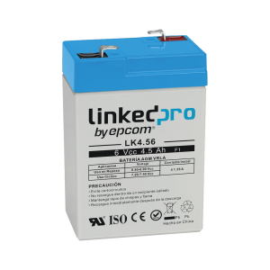 Batería 6 V / 4.5 Ah / UL / Tecnología AGM / Vida útil promedio 5 años / Para uso en equipo electrónico, Alarmas de Intrusión / Incendio/ Control de acceso / Video Vigilancia / Terminales F1 ( Incluye adaptador F2