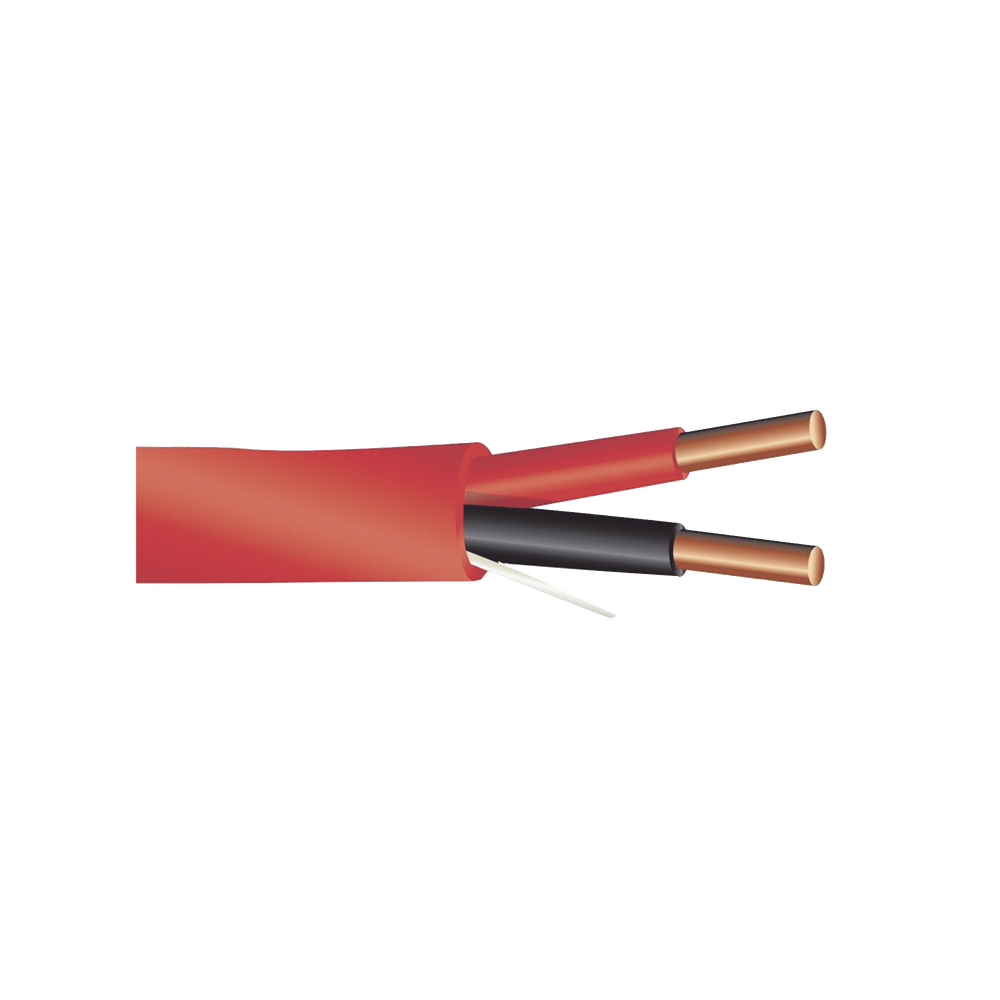 Alambre de Alarma contra Incendios - Bobina de 305 Metros (1000 Pies): 2 x 14 AWG, Rojo, Tipo FPLR, (UL) FT4, Ideal para Sistemas de Detecci?n y Evacuaci?n de Incendios