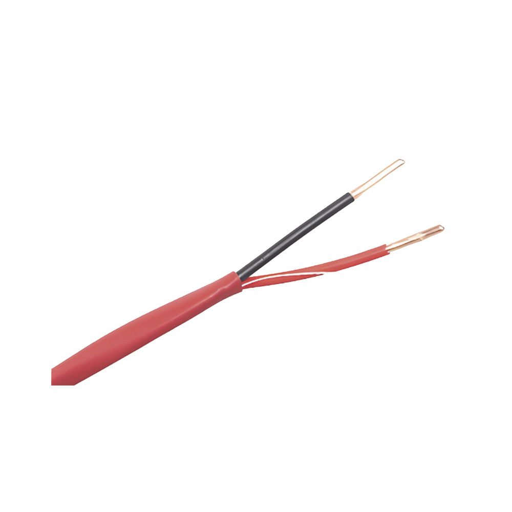 Alambre de Alarma contra Incendios - Bobina de 305 Metros (1000 Pies): 2 x 18 AWG, Rojo, Tipo FPLR, (UL) FT4, Ideal para Sistemas de Detecci?n y Evacuaci?n de Incendios