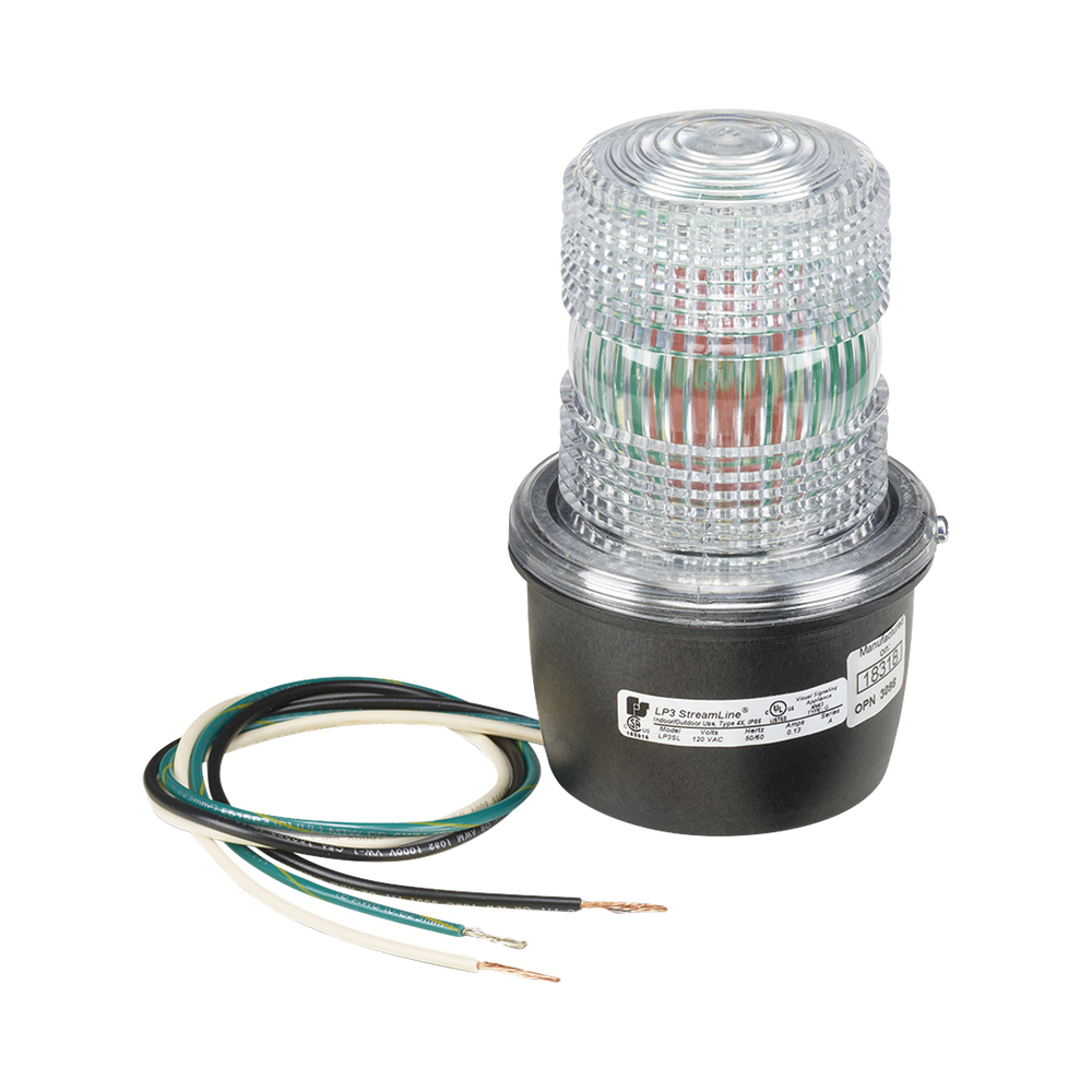Luz de advertencia LED serie Streamline, 120 Vca, montaje tipo T, claro