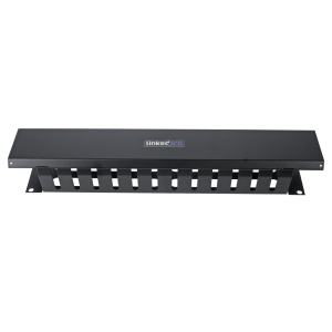 Organizador de Cables Horizontal de 2U para Rack de 19" con Cubierta Metálica