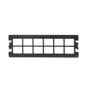 Placa Acopladora Vac?a para Distribuidor de Fibra ?ptica LP-ODF-8024, Acepta 12 Acopladores SC Simplex o 12 Acopladores LC Duplex, Color Negro