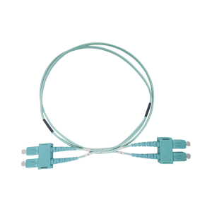 Jumper de Fibra ?ptica Multimodo OM3 50/125 SC-SC OFNR (Riser), 2.0 mm, D?plex, Aqua, 3 Metros (9.84 Pies)