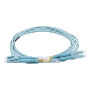 Jumper de Fibra ?ptica Multimodo OM4 50/125 LC-LC OFNR (Riser), 2.0 mm, D?plex, Aqua, 2 Metros (6.56 Pies)