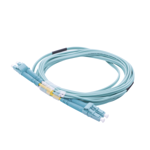 Jumper de Fibra ?ptica Multimodo OM4 50/125 LC-LC OFNR (Riser), 2.0 mm, D?plex, Aqua, 3 Metros (9.84 Pies)
