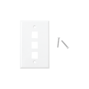 Placa de Pared de 3 Puertos, Keystone, Color Blanco