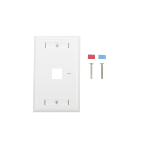 Placa de Pared de 1 Puerto, Keystone, con Espacio para Etiqueta, Color Blanco