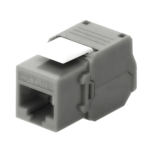M?dulo Jack Keystone Cat5e (Toolless), con Terminaci?n en ?ngulo 180 - Color Gris, Compatible con Faceplate y Patchpanel Linkedpro