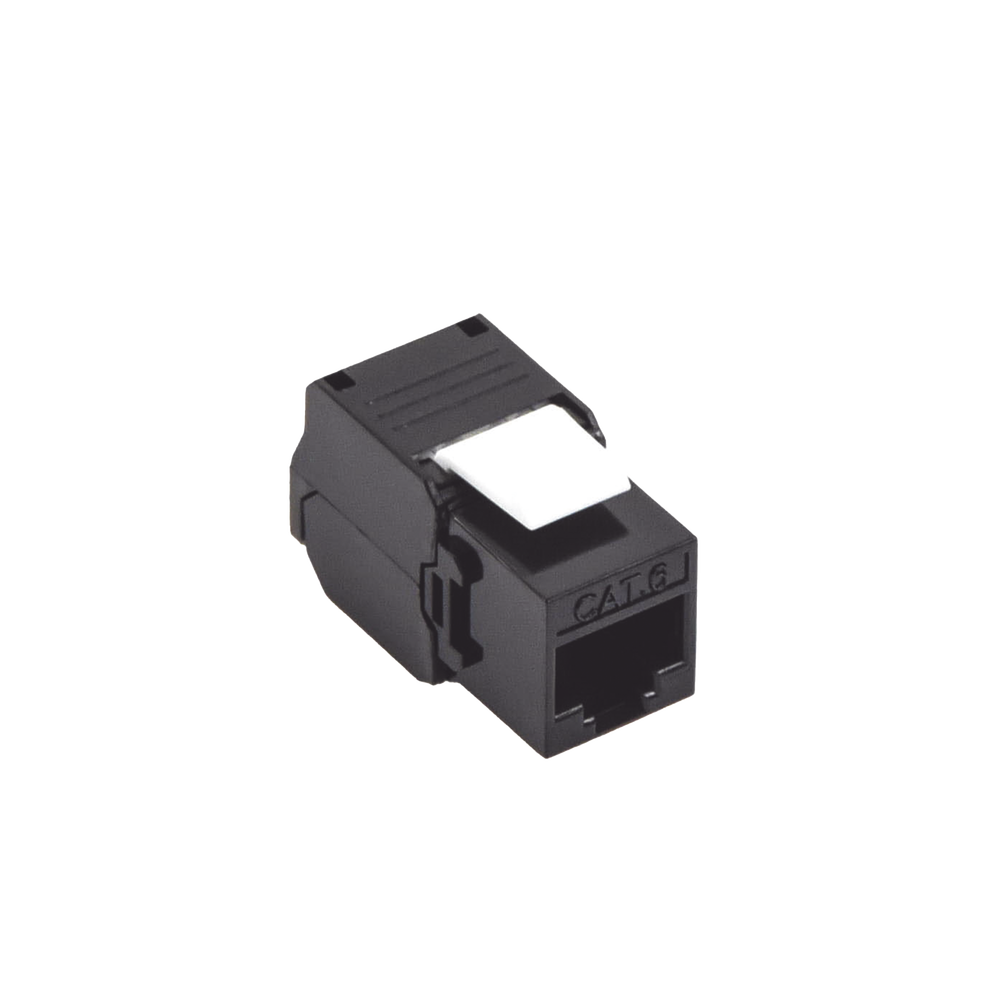 M?dulo Jack Keystone Cat6 (Toolless), con Terminaci?n en ?ngulo 180 - Color Negro, Compatible con Faceplate y Patchpanel Linkedpro