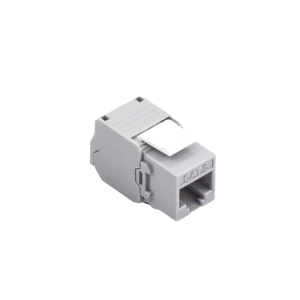 M?dulo Jack Keystone Cat6 (Toolless), con Terminaci?n en ?ngulo 180 Grados Color Gris, Compatible con Faceplate y Patchpanel Linkedpro