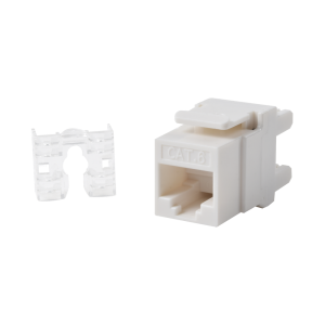 M?dulo Jack Keystone Cat6 con Terminaci?n 110 (Punchdown) ?ngulo 180 - Color Blanco