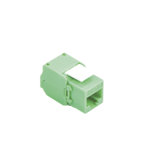 Módulo Jack Keystone Cat6A (Toolless), con Terminación en Ángulo 180 - Color Verde, Compatible con Faceplate y Patchpanel Linkedpro