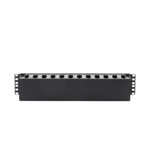 Organizador de Cables Horizontal de 2U para Rack de 19", Fabricado en Polímero Resistente a Deformaciones y Rayones