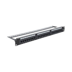Panel de Parcheo de Impacto (110) UTP de 24 Puertos Cat6A, 19 Pulgadas (48.26 cm), con Barra para Organizar Cables y Espacio para Etiqueta