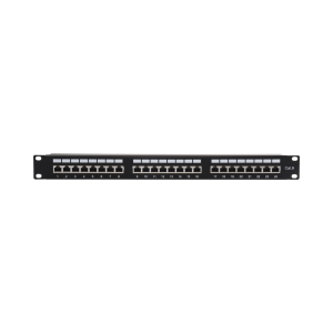 Panel de Parcheo de Impacto (110) Blindado (STP) de 24 Puertos Cat6, 19 Pulgadas