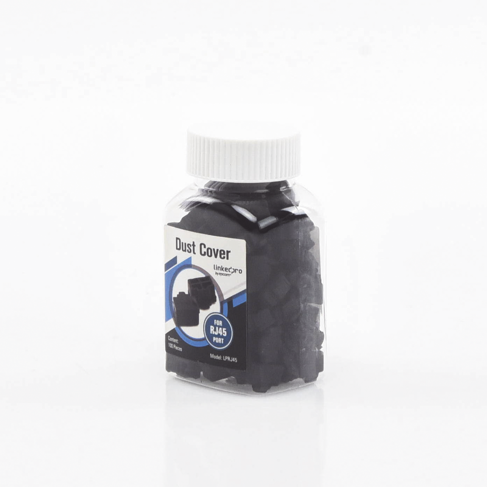 Bote con 100 Protectores Anti-Polvo para Puerto RJ45 Color Negro - Image 2