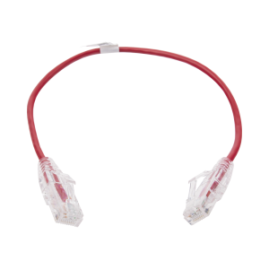 Cable de Parcheo Slim UTP Cat6 - 30 cm (11.81 Pulgadas) Rojo Di?metro Reducido (28 AWG)