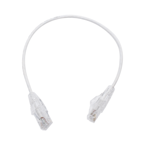 Cable de Parcheo Slim UTP Cat6 - 30 cm (11.81 Pulgadas) Blanco, Di?metro Reducido (28 AWG)