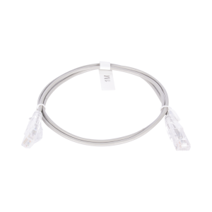 Cable de Parcheo Slim UTP Cat6 - 1 Metro (3.28 Pies), Gris, Di?metro Reducido (28 AWG)